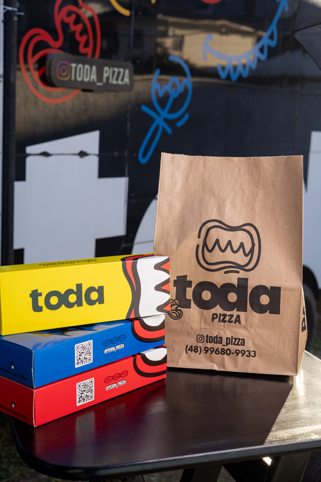 Embalagem Toda Pizza, pronta pra sair